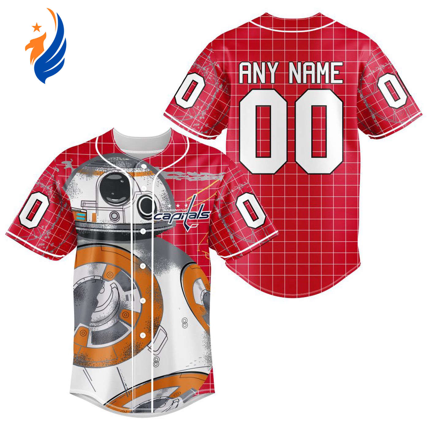 NHL Washington Capitals | Specialized Baseball Jersey X BB-8 D Star War - Bafud