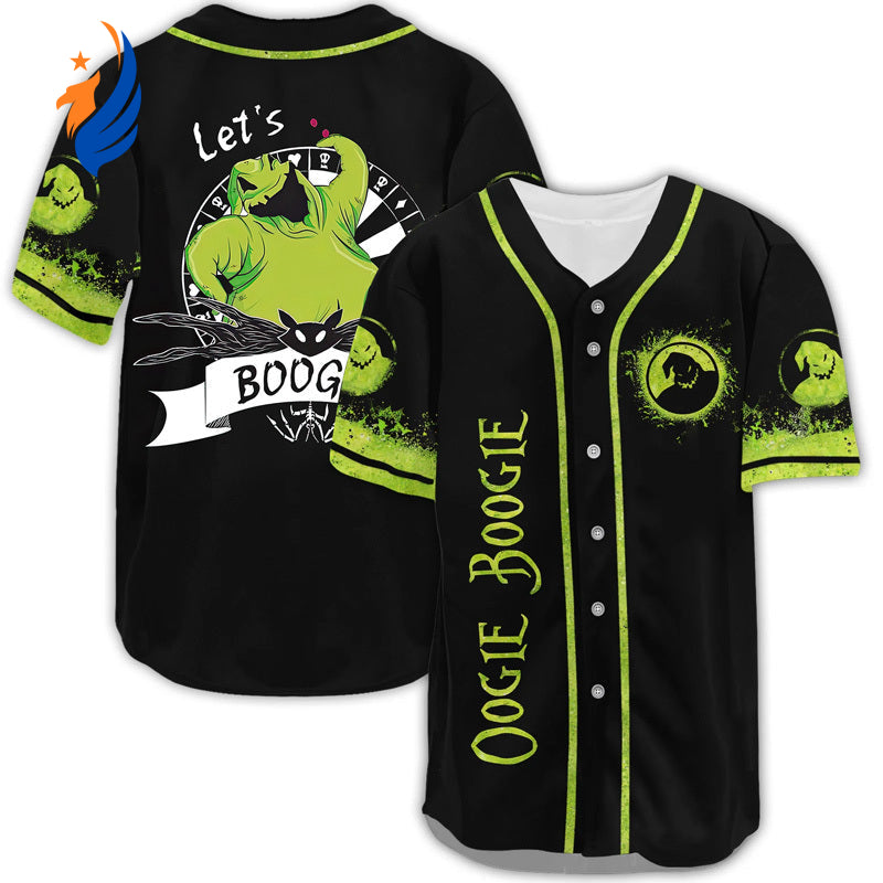 Get Spooky with Nightmare Before Christmas Oogie Boogie Baseball Jersey – Limited Edition Halloween Apparel - Bafud
