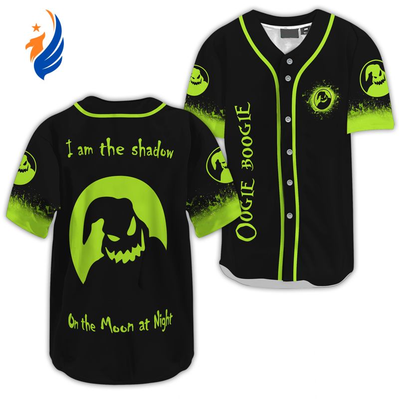 Oogie Boogie Shadow on the Moon Baseball Jersey: Spooky Style for Halloween & Beyond - Bafud