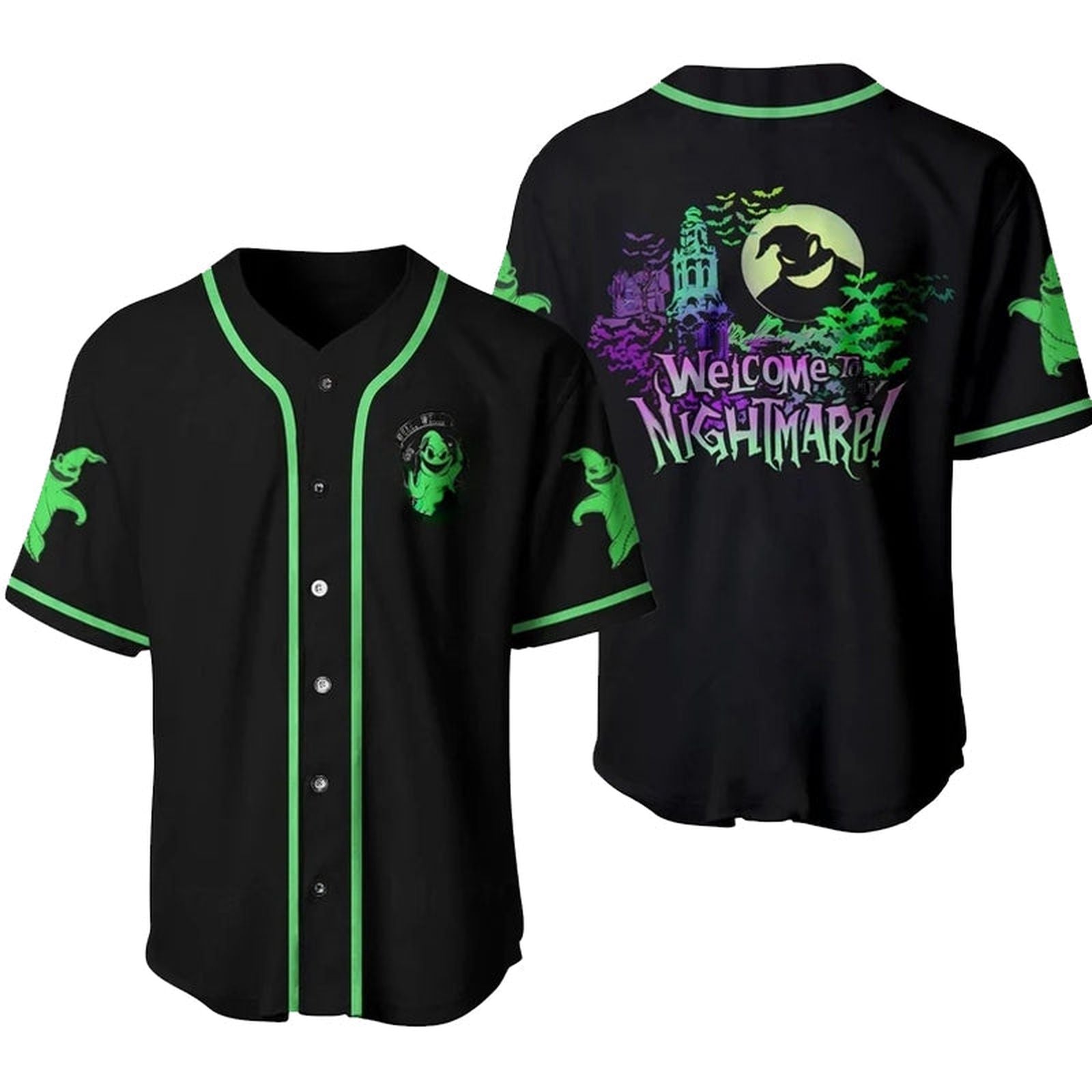 Get Spooky with the Oogie Boogie Welcome To Nightmare Baseball Jersey - Limited Edition Design - Bafud