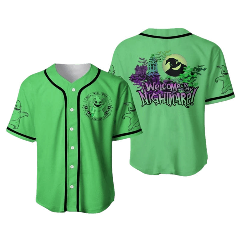 Welcome to Nightmare Baseball Jersey - Oogie Boogie Official Merchandise for Fans - Bafud