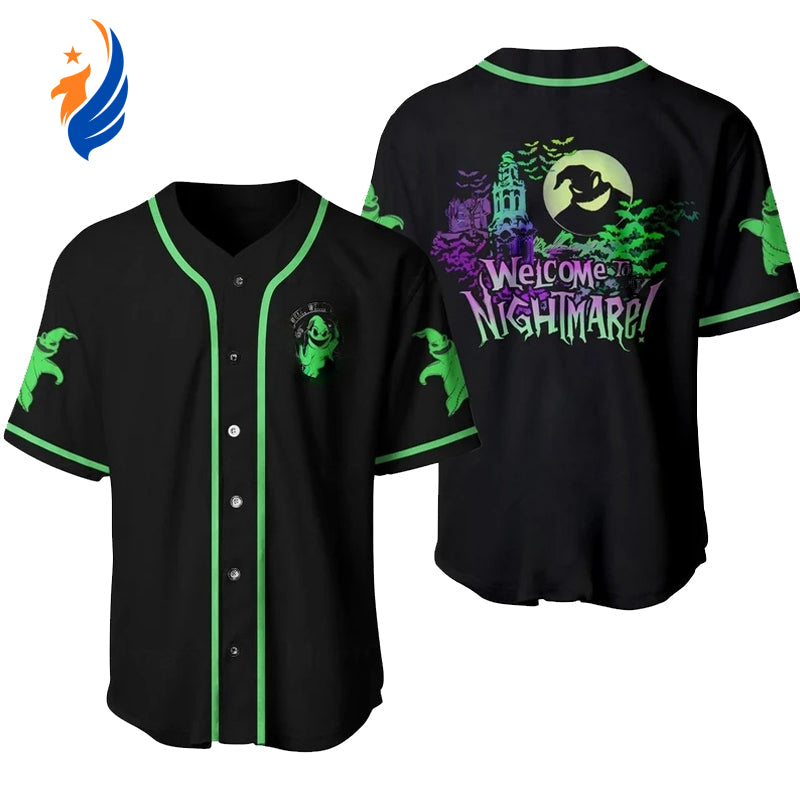Welcome to Nightmare Baseball Jersey - Oogie Boogie Official Merchandise for Fans - Bafud