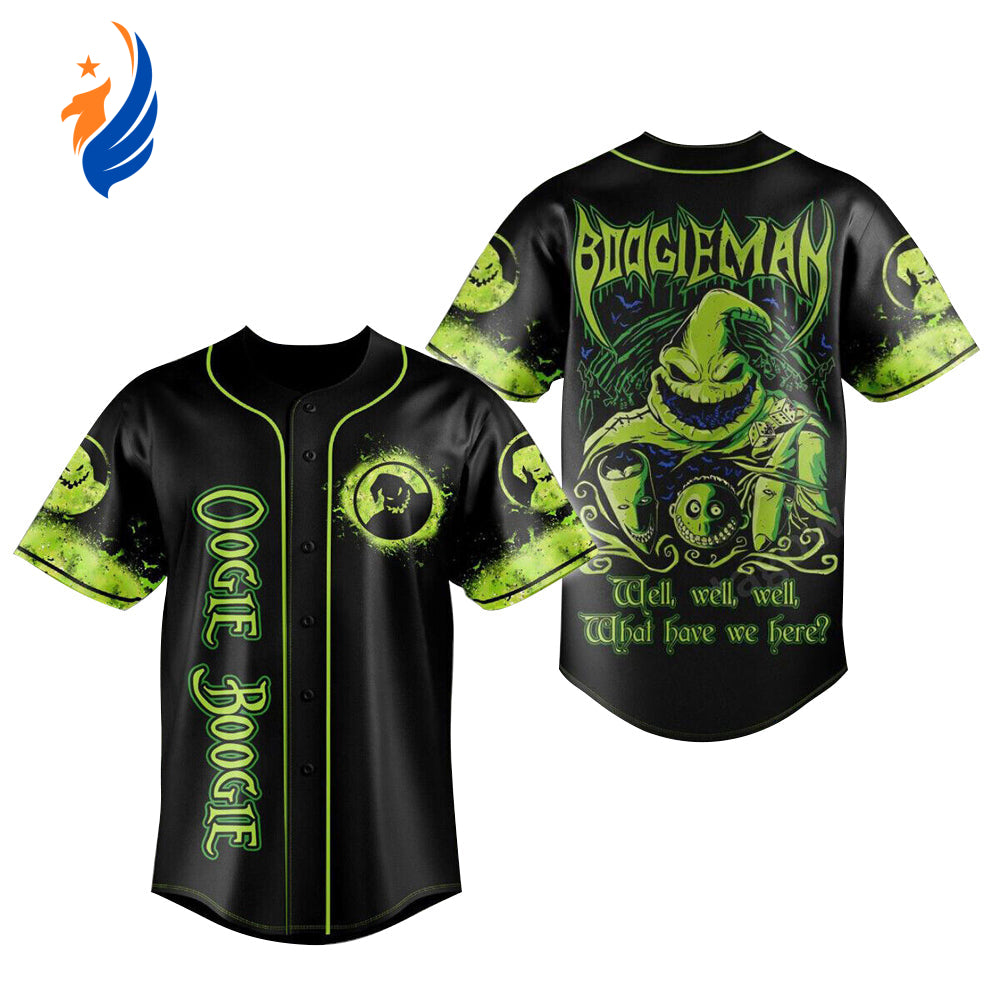 Oogie Boogie Well Well Well Baseball Jersey: Embrace Spooky Style with this Unique and Comfortable Sports Apparel - Bafud