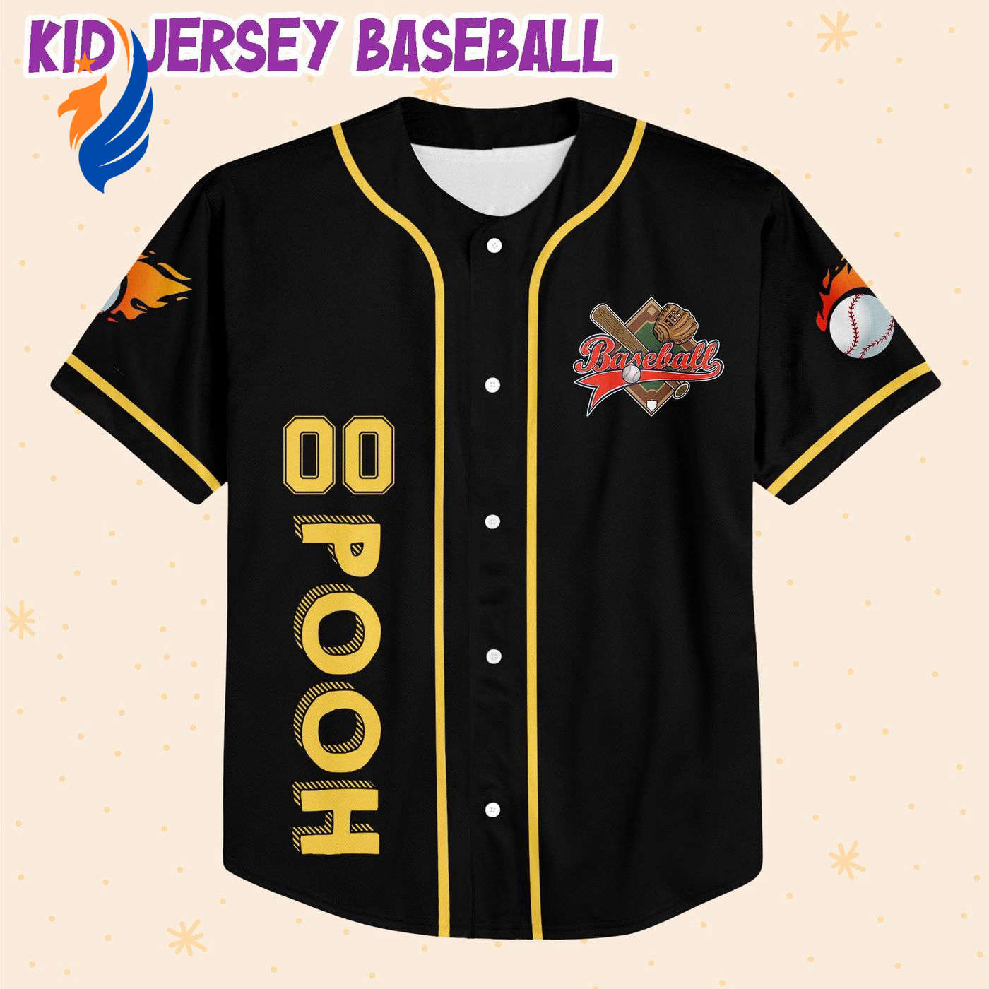 Custom Baseball Jersey: Personalized Pooh vs Tigger Design - Stylish & Unique Baseball Apparel - Bafud