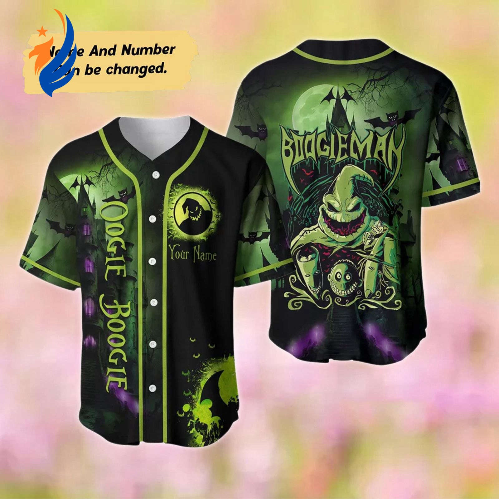 Get Spooky with Personalized Halloween Oogie Boogie Baseball Jersey - Nightmare Before Christmas Horror Shirt - Bafud