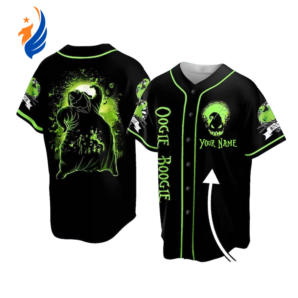 Spooktacular Personalized Horror Oogie Boogie Baseball Jersey – Customizable Halloween Shirt - Bafud