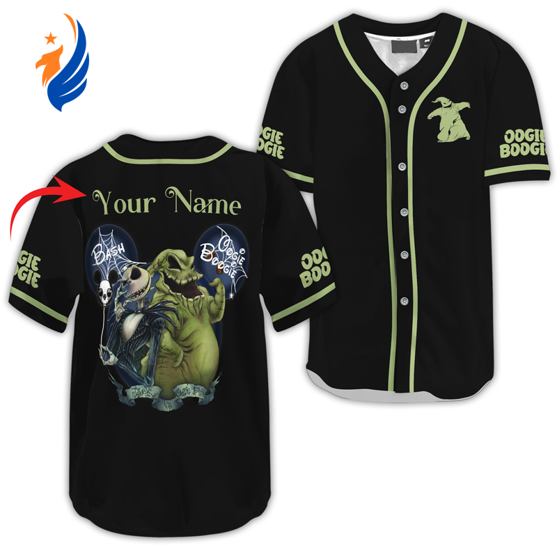 Custom Jack Skellington & Oogie Boogie Baseball Jersey – Personalized Nightmare Before Christmas Apparel - Bafud