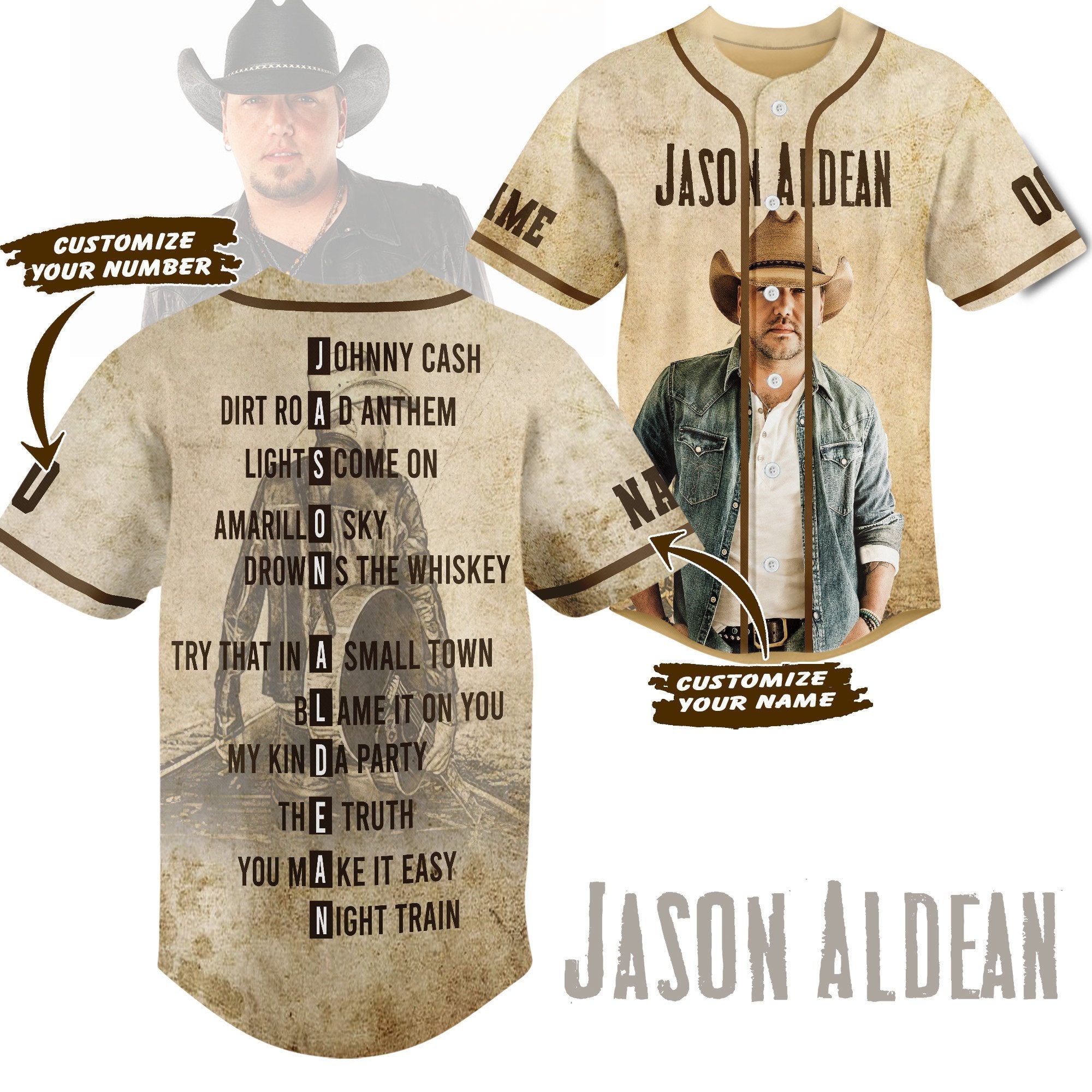 Personalized Jason Aldean Cool Style Baseball Jersey