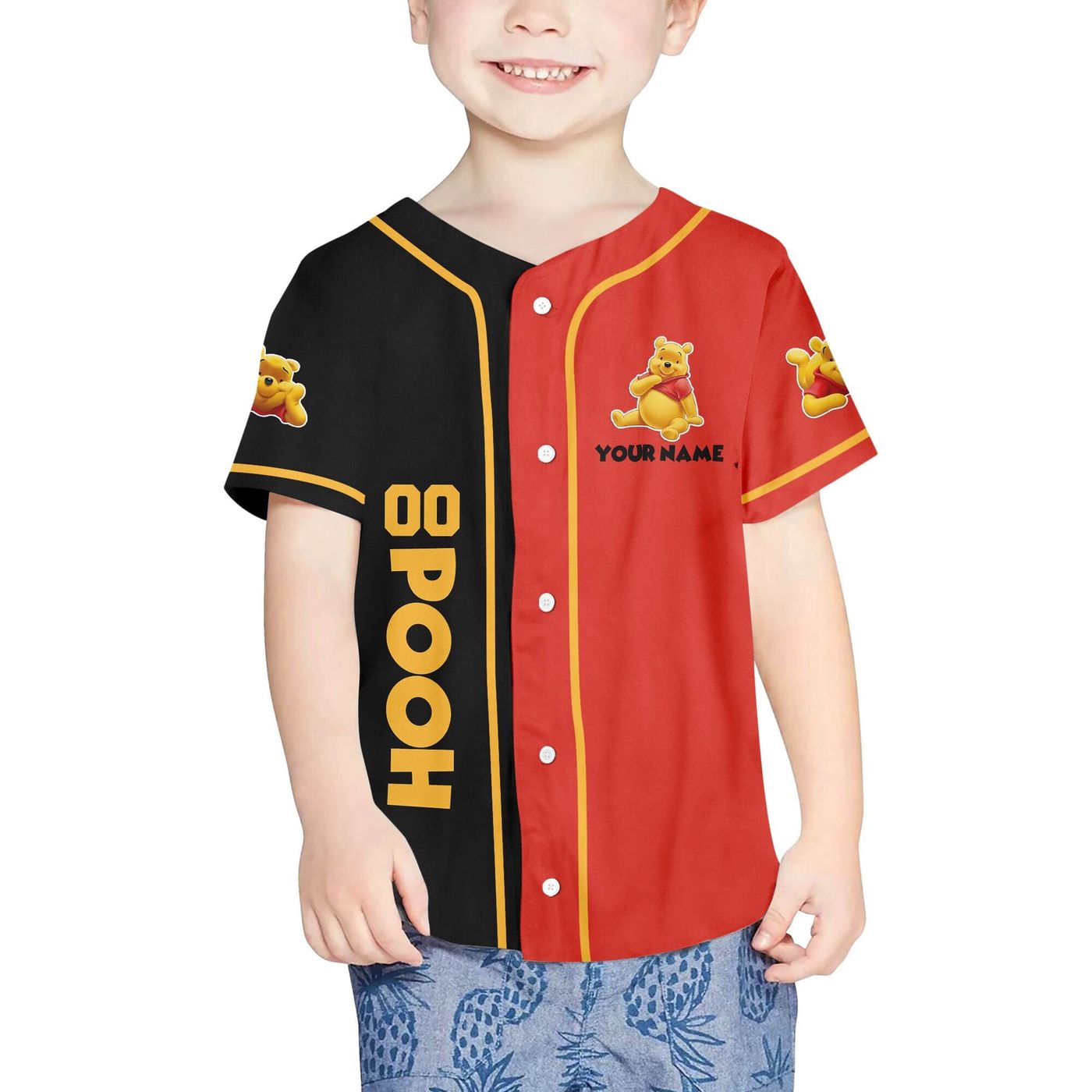 Customized Pooh Skateboarding Baseball Jersey: Unique Stylish & Personalized Gear - Bafud