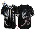 Custom Venom Horror Baseball Jersey - Personalized Design for Die-Hard Fans - Bafud