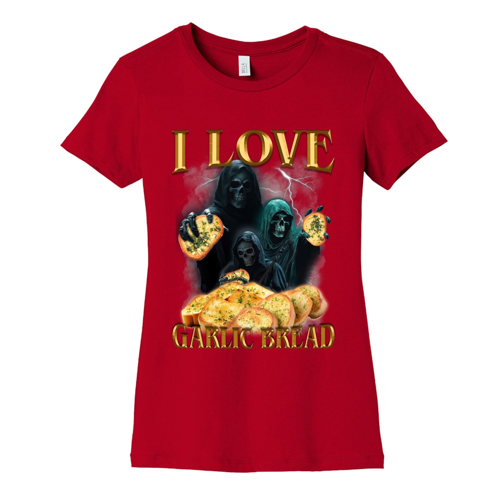 I Love Garlic Bread Womens Cotton Tee