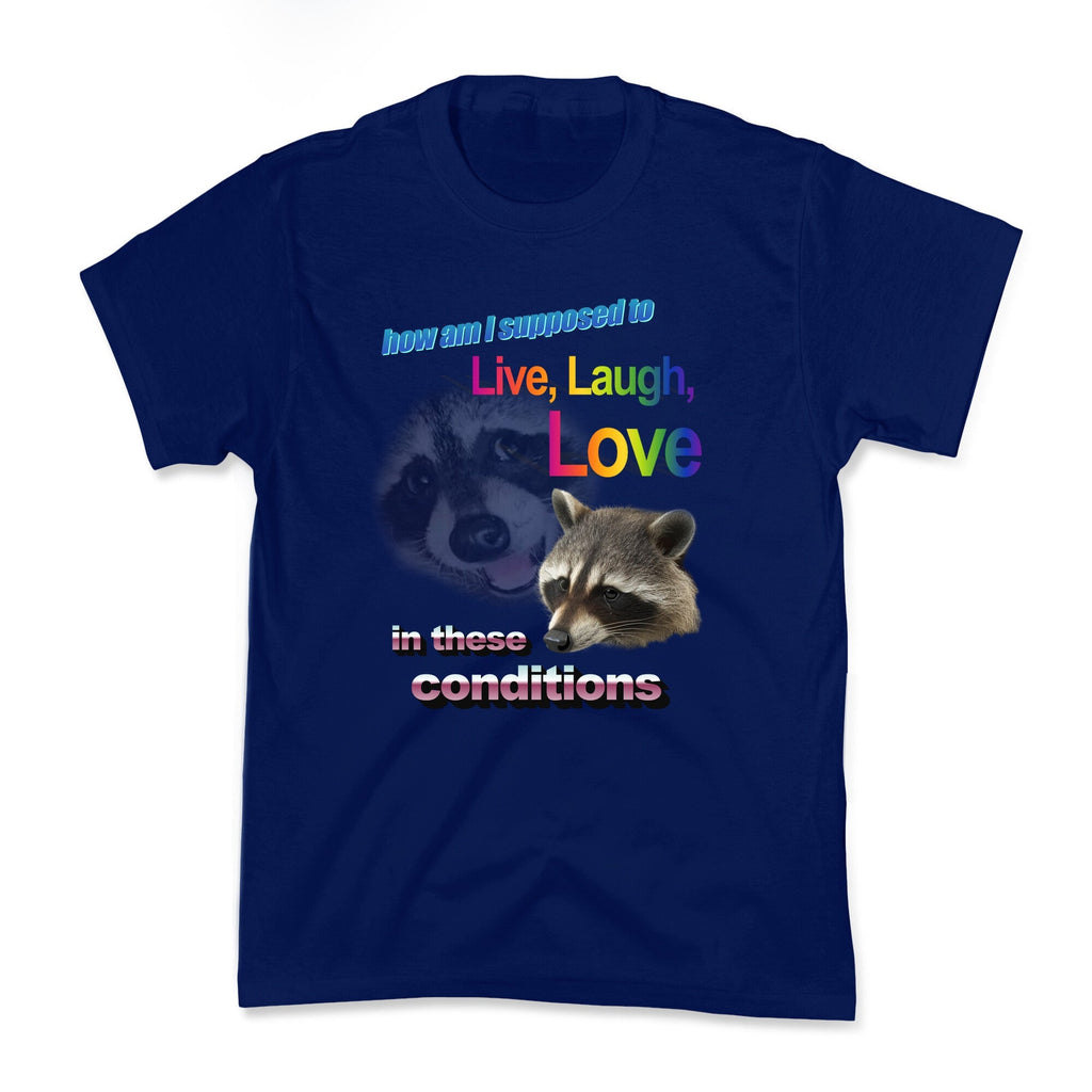 Live Laugh Love Raccoon Kids Tee
