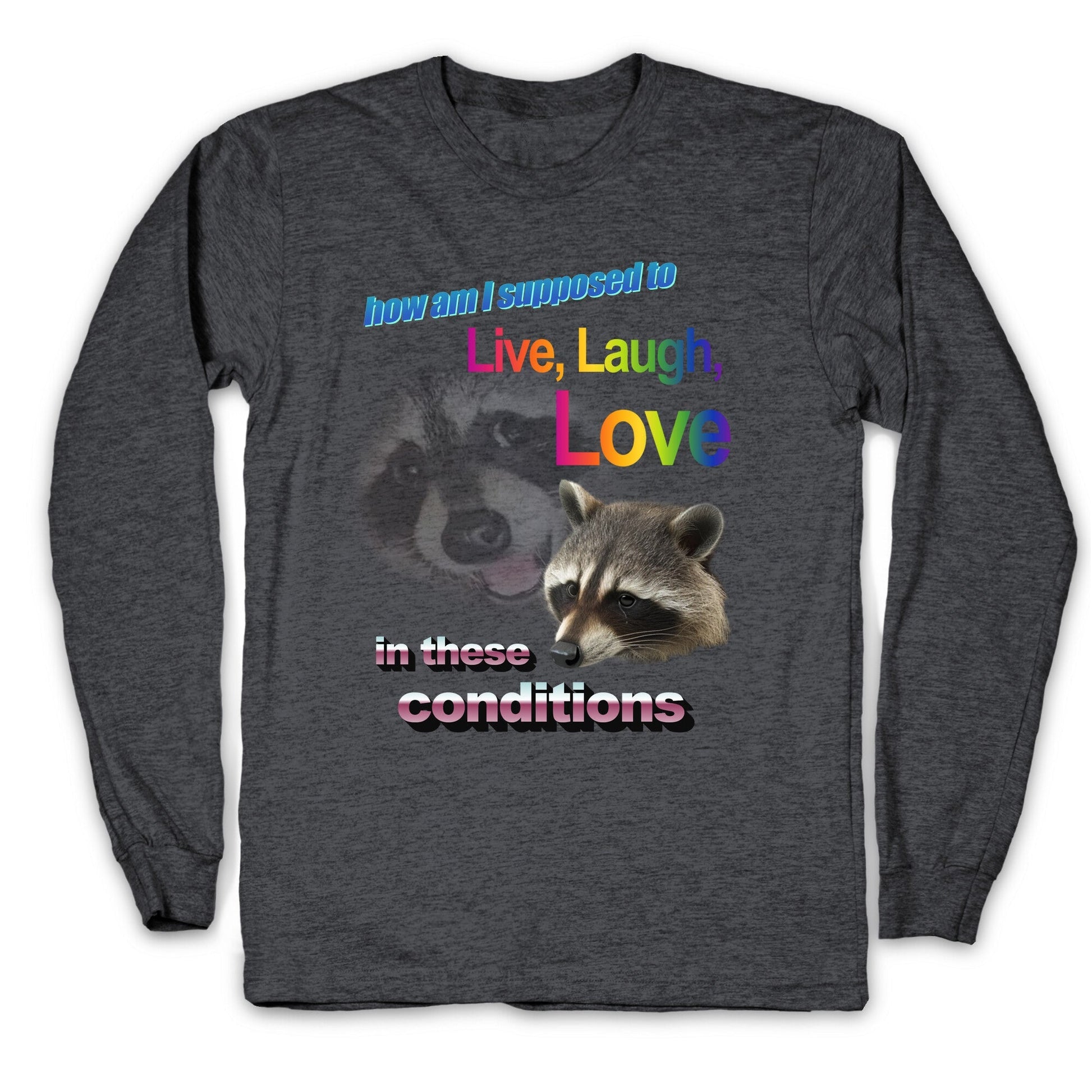 Live Laugh Love Raccoon Longsleeve Tee