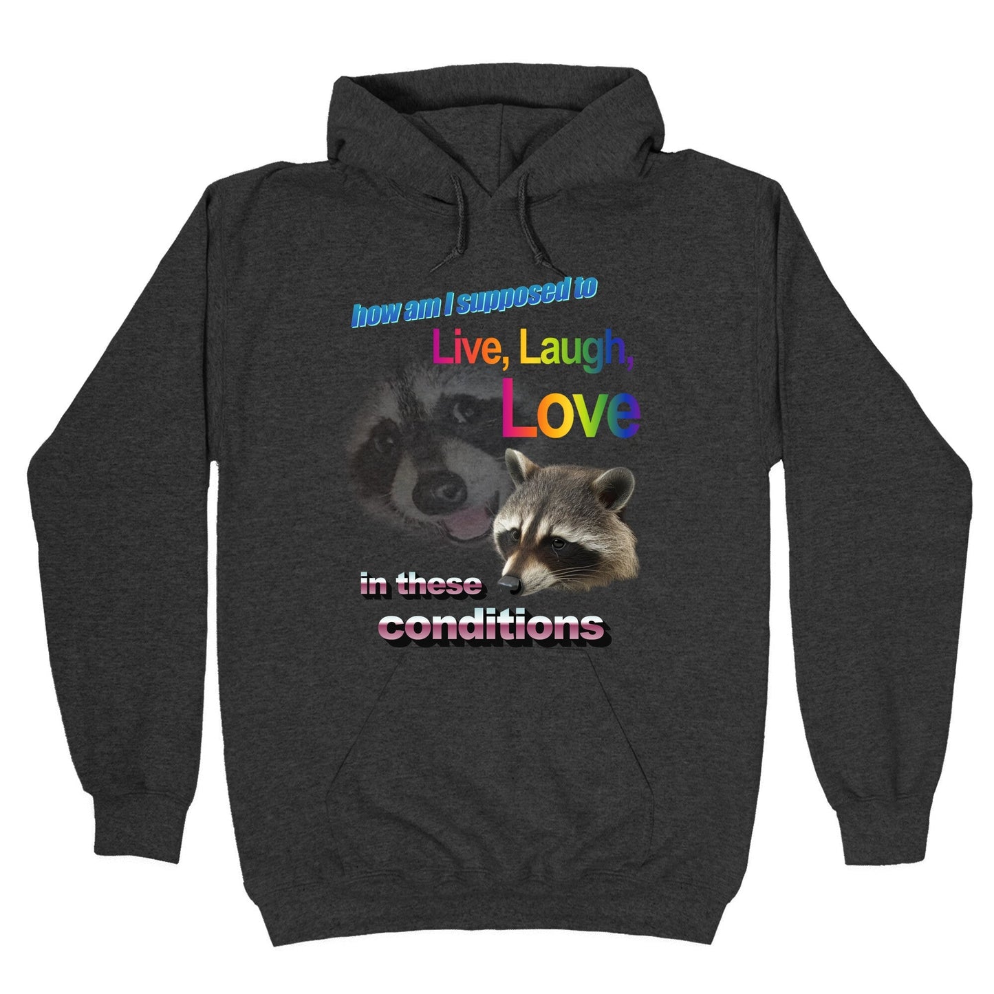 Live Laugh Love Raccoon Hoodie