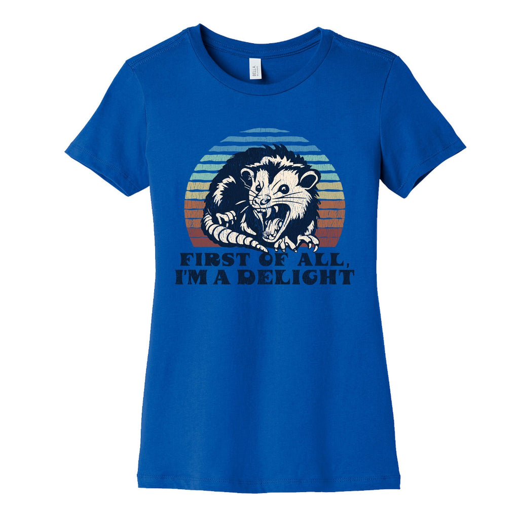 Delightful Unhinged Possum Womens Cotton Tee