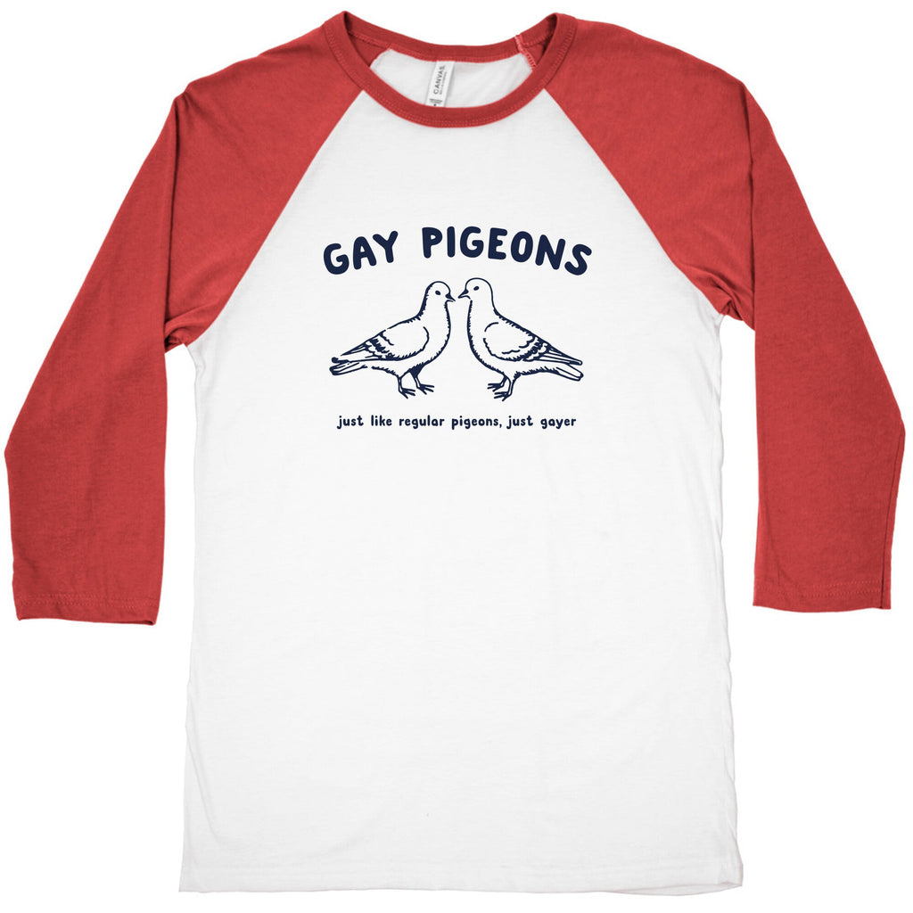 Gay Pigeons Baseball Tee