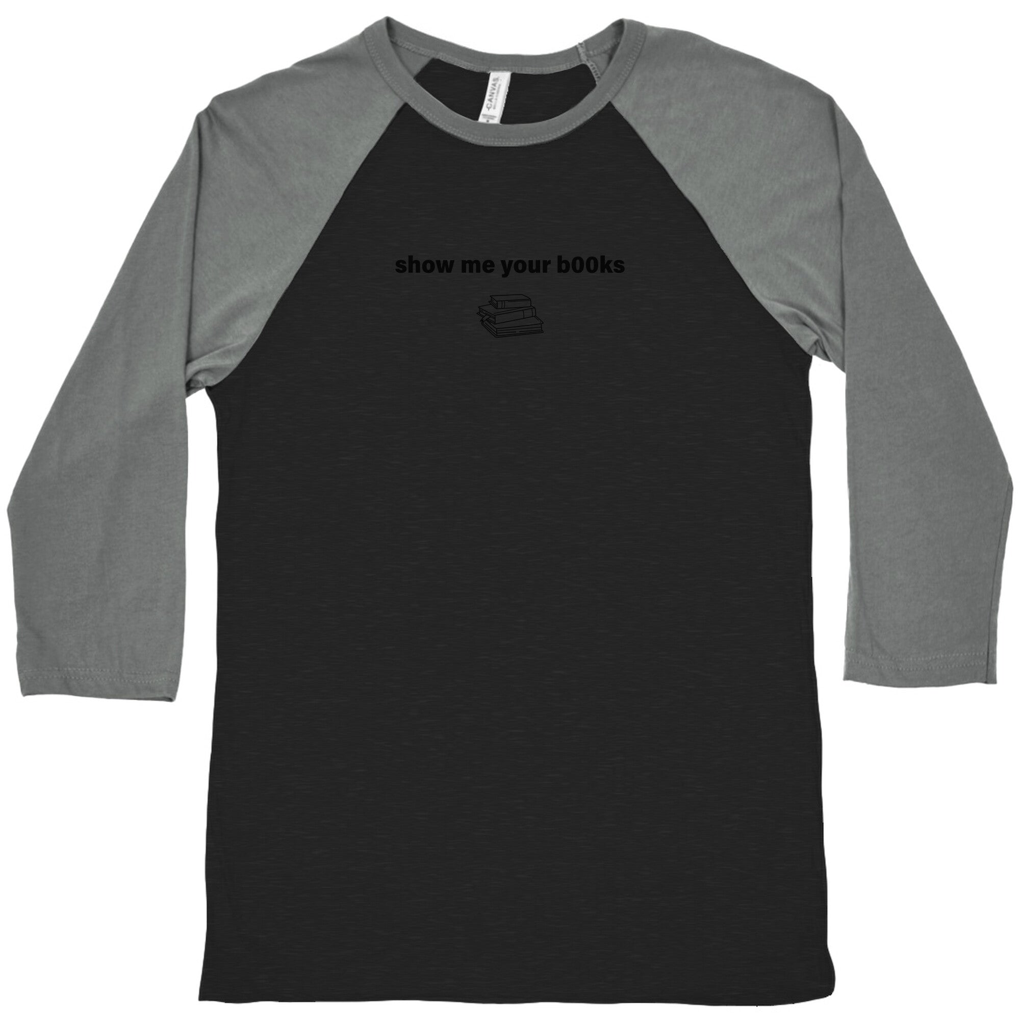 Show Me Your Books Baseball Tee