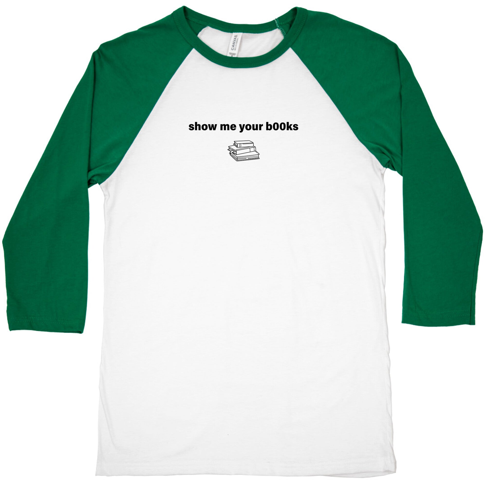 Show Me Your Books Baseball Tee