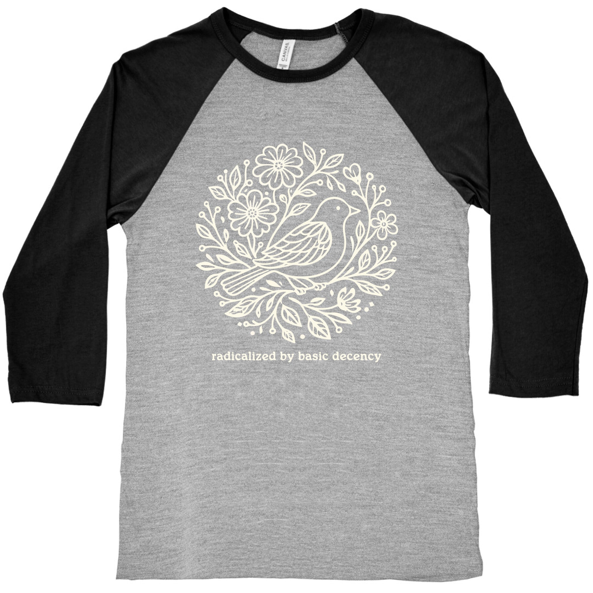 Radicalized By Basic Decency Baseball Tee