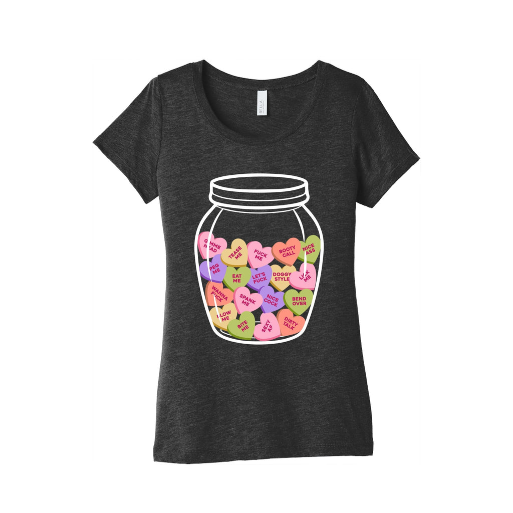 Candy Hearts NSFW Womens Triblend Tee