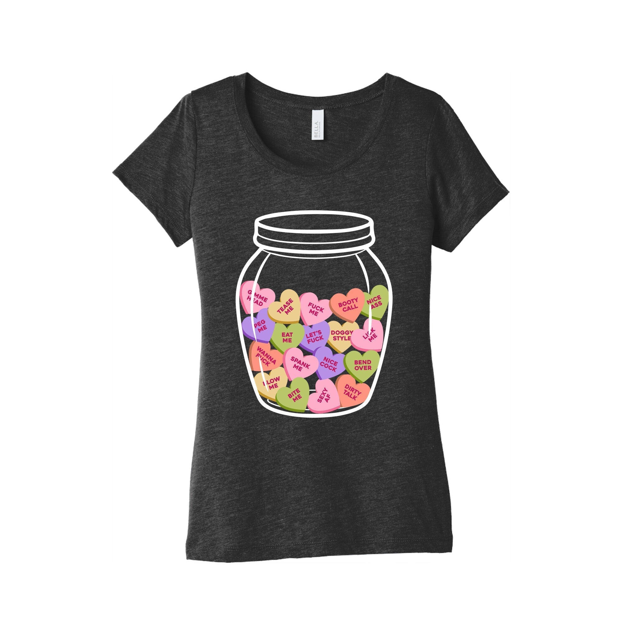 Candy Hearts NSFW Womens Triblend Tee