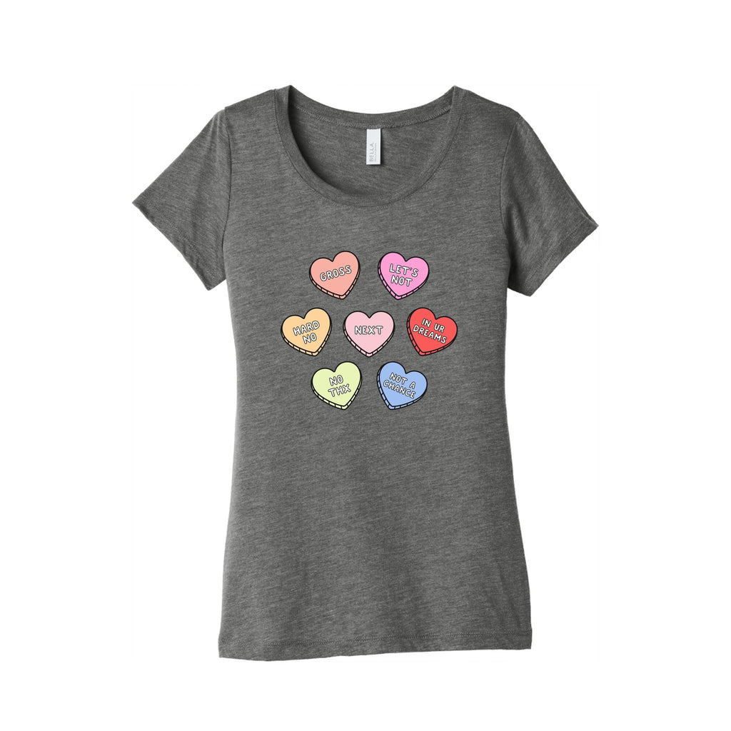 Sarcastic Candy Hearts Womens Triblend Tee