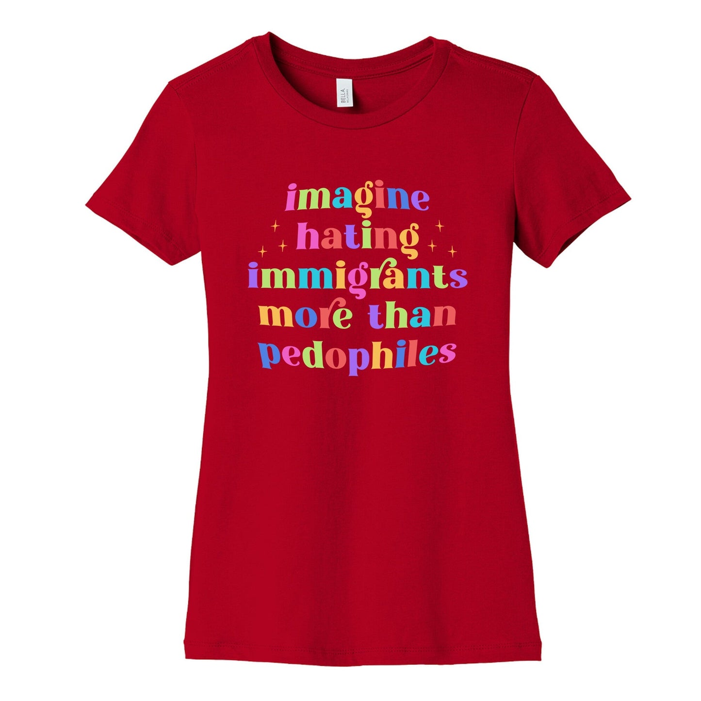 Imagine Hating Immigrants Womens Cotton Tee