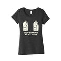 Stop Staring At My Jugs Womens Triblend Tee