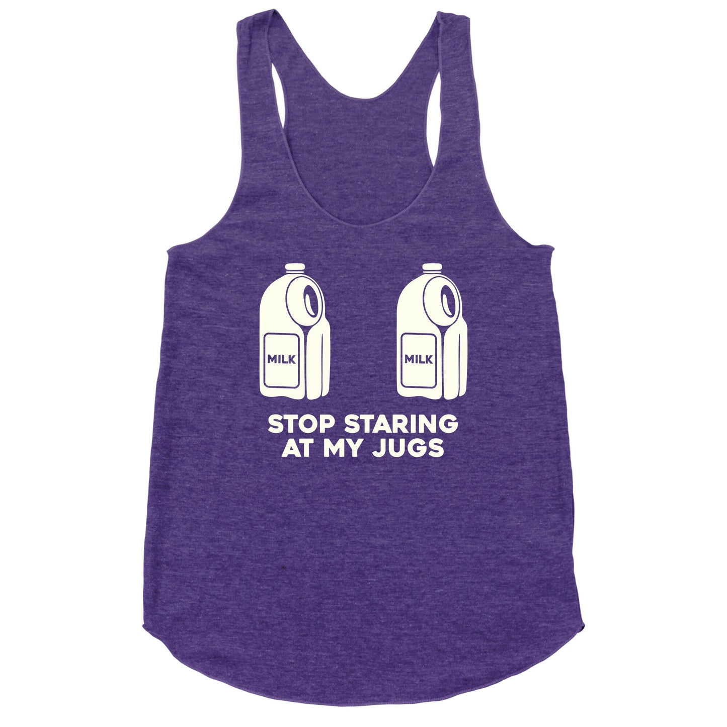 Stop Staring At My Jugs Racerback Tank