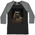 Coffee Raccoon Baseball Tee