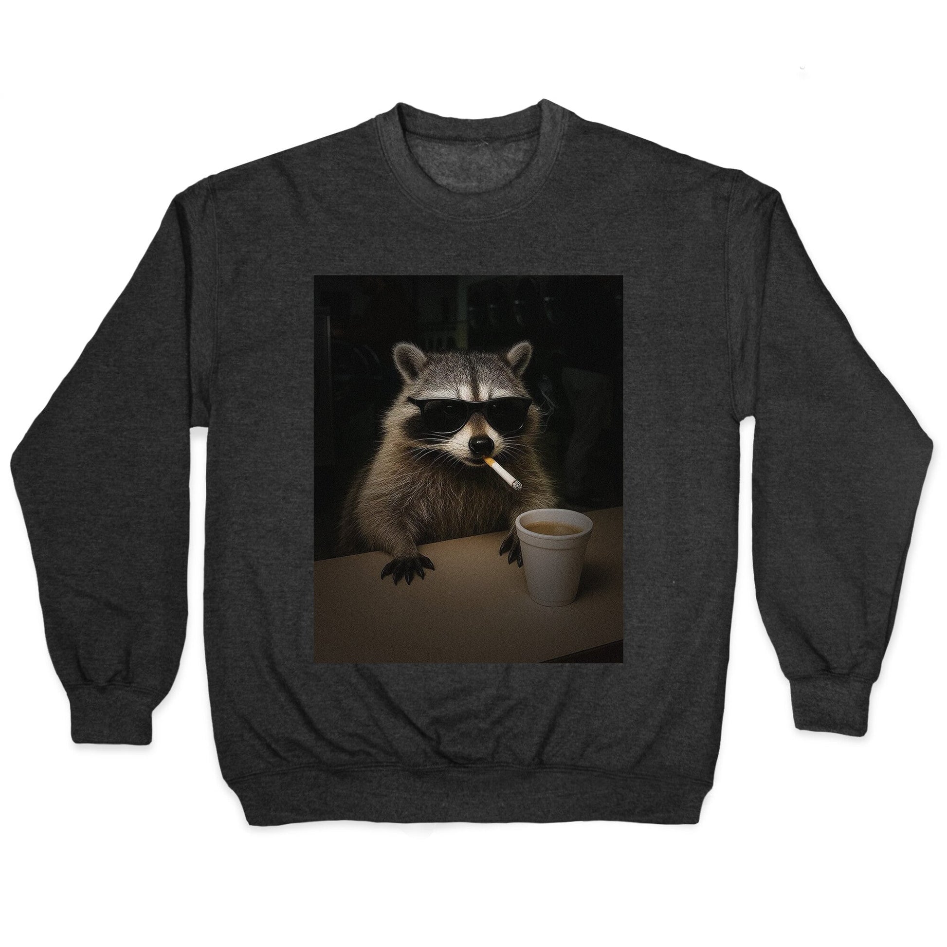 Coffee Raccoon Crewneck Sweatshirt