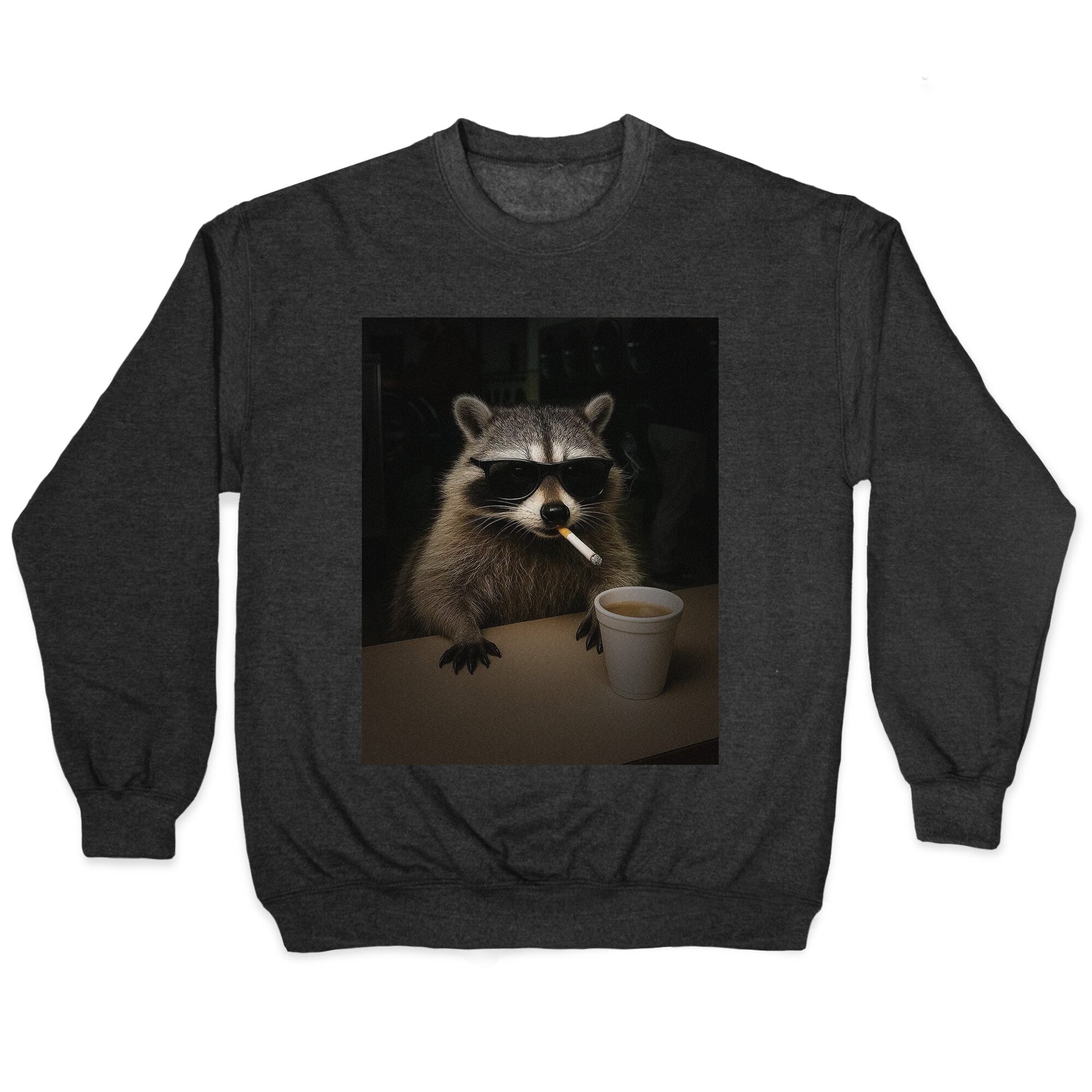 Coffee Raccoon Crewneck Sweatshirt