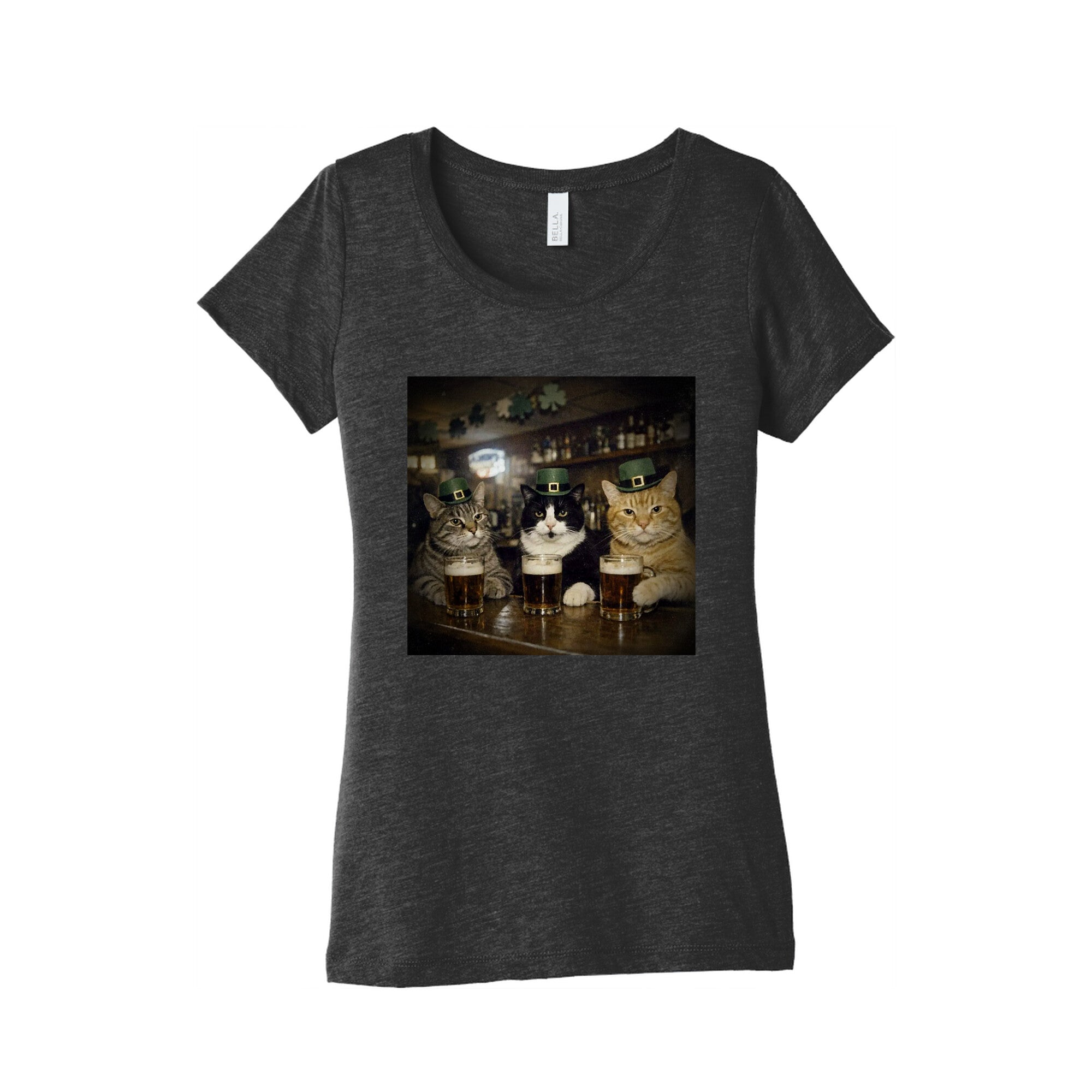 Saint Patrick Cats Womens Triblend Tee