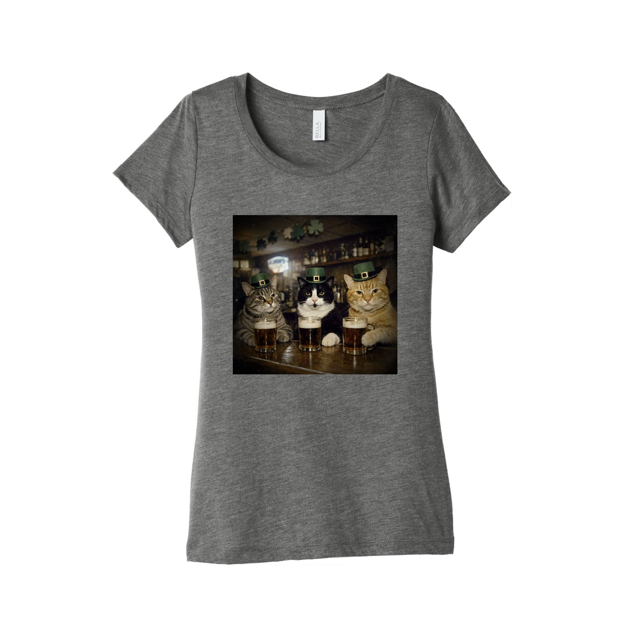 Saint Patrick Cats Womens Triblend Tee