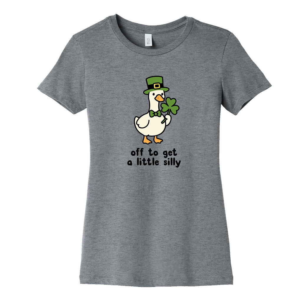Saint Patricks Day Goose Womens Cotton Tee