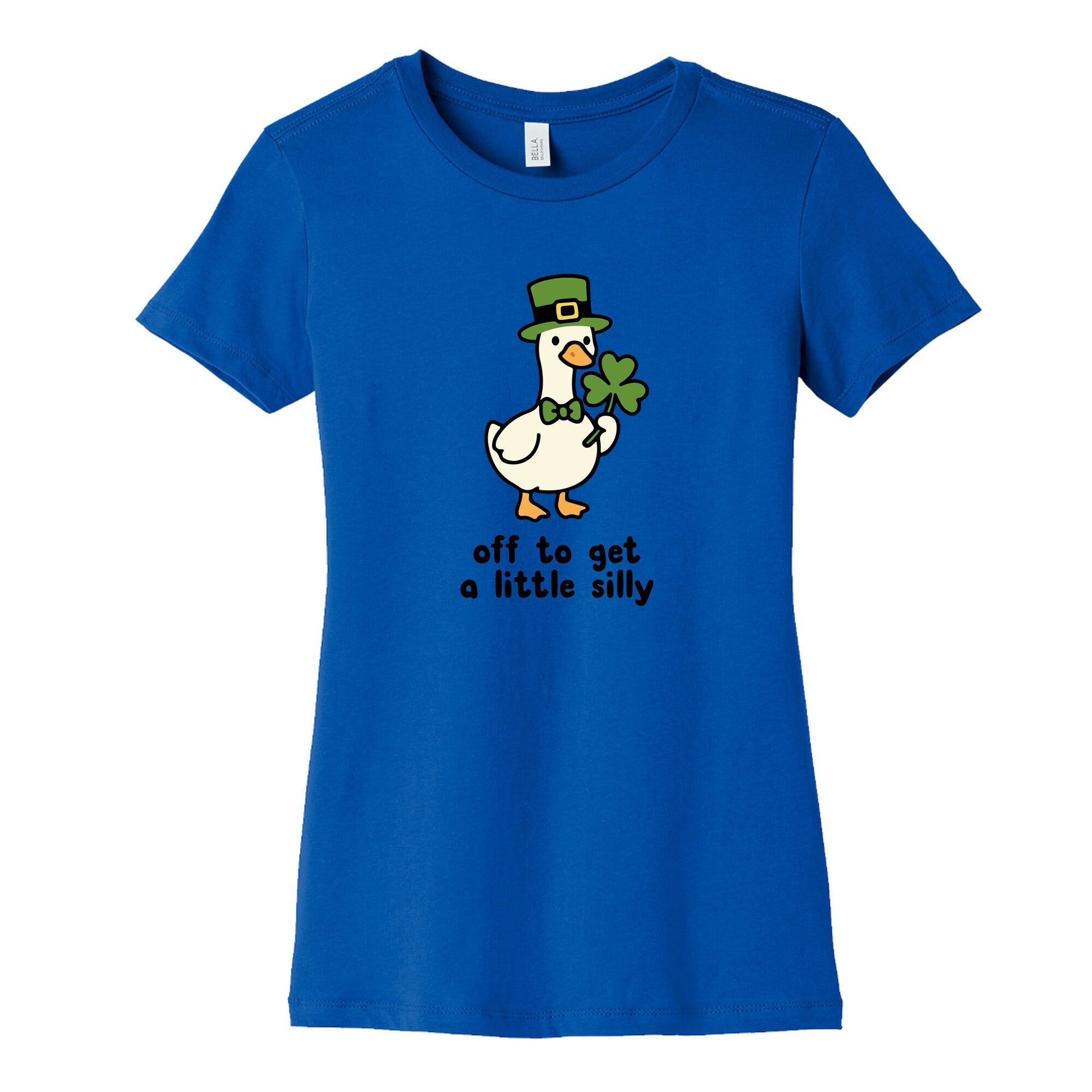 Saint Patricks Day Goose Womens Cotton Tee