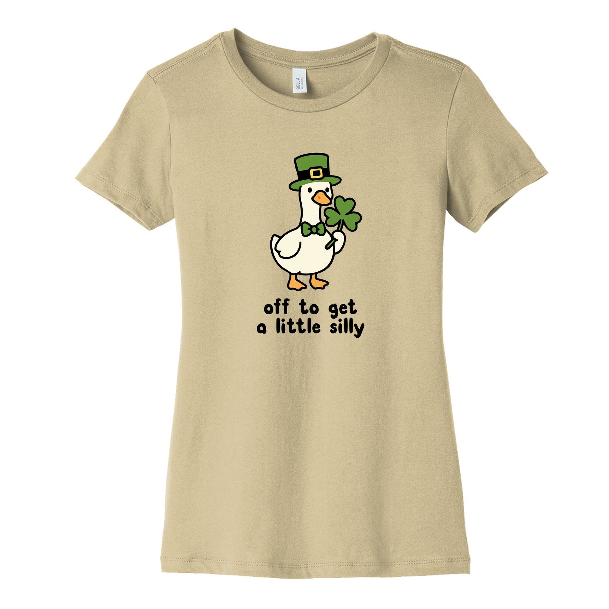Saint Patricks Day Goose Womens Cotton Tee