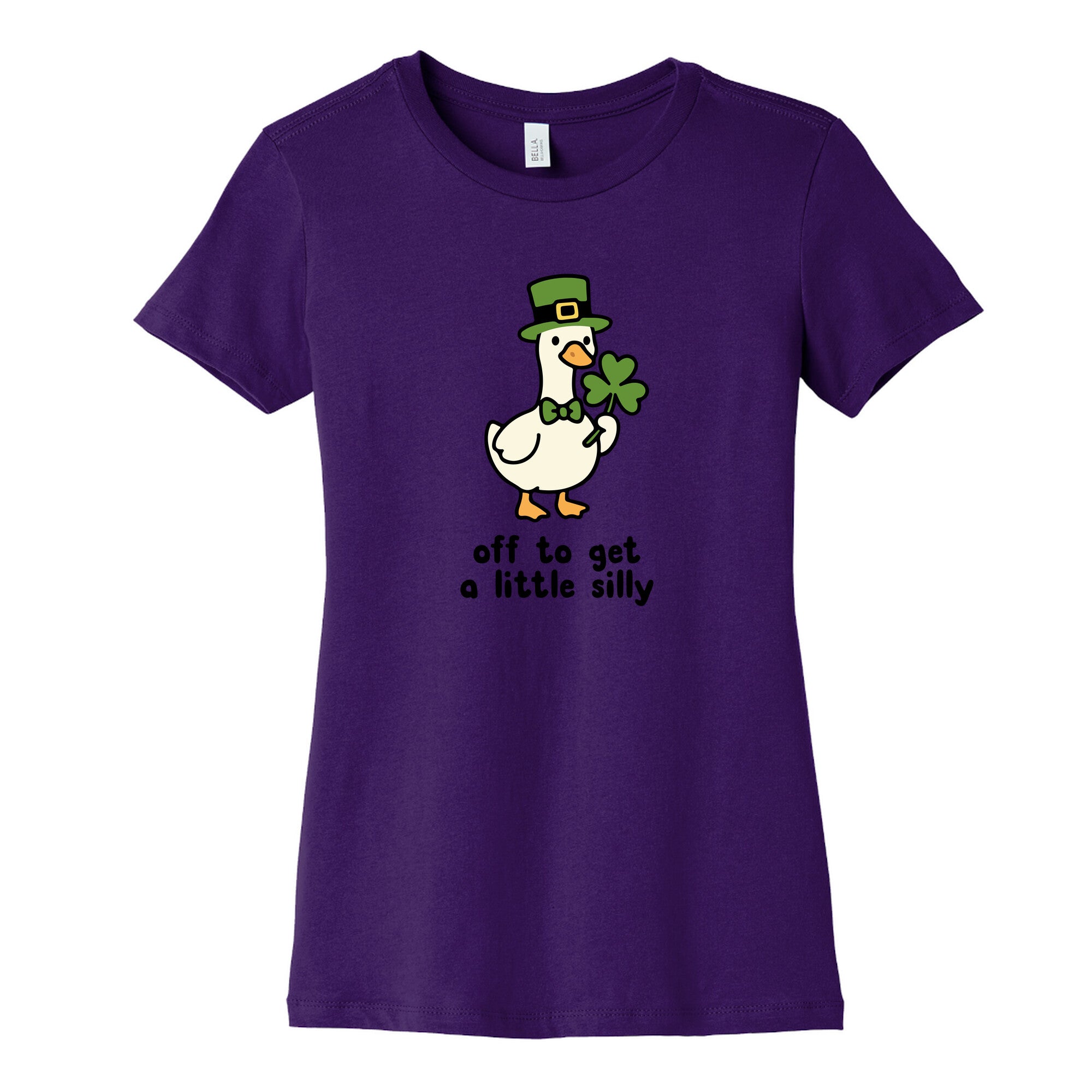 Saint Patricks Day Goose Womens Cotton Tee