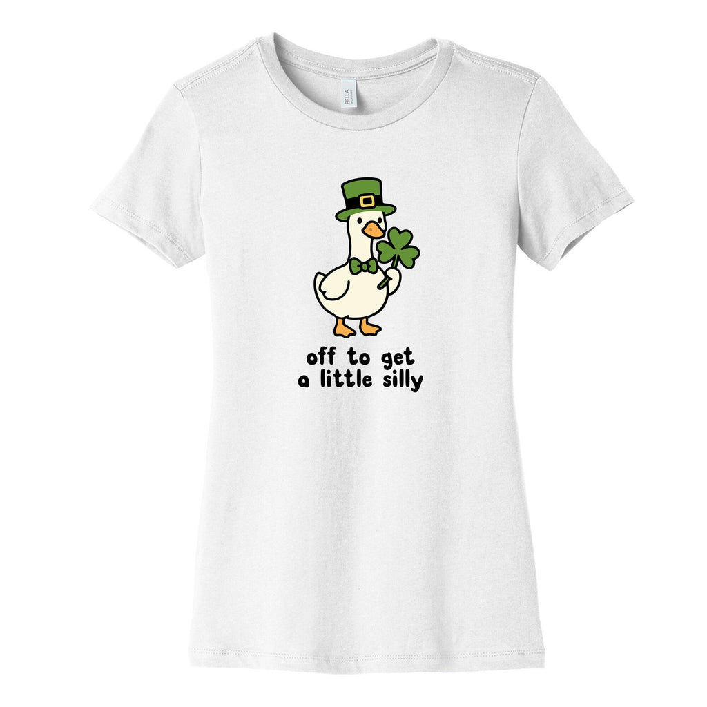 Saint Patricks Day Goose Womens Cotton Tee