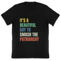 Beautiful Day To Destroy The Patriarchy Rainbow V-Neck