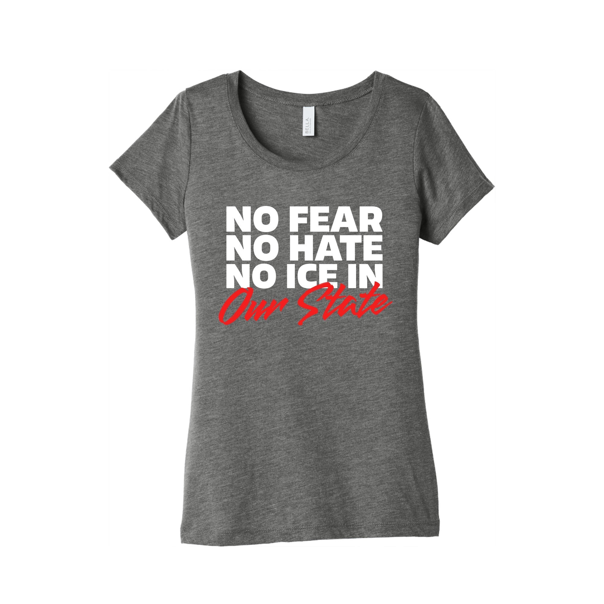 No ICE In Our State Womens Triblend Tee