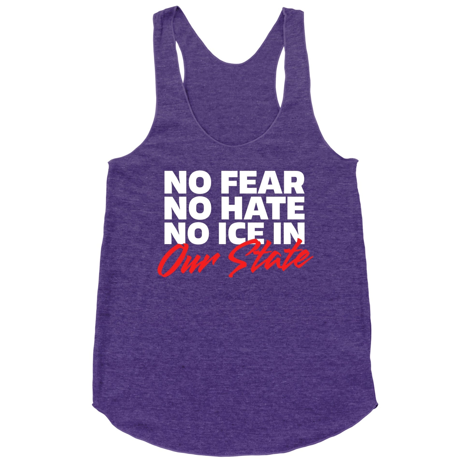 No ICE In Our State Racerback Tank