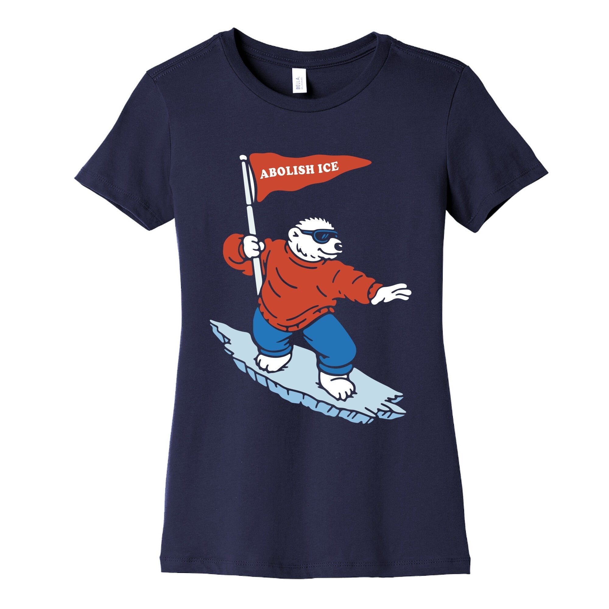 Abolish ICE Bear Womens Cotton Tee