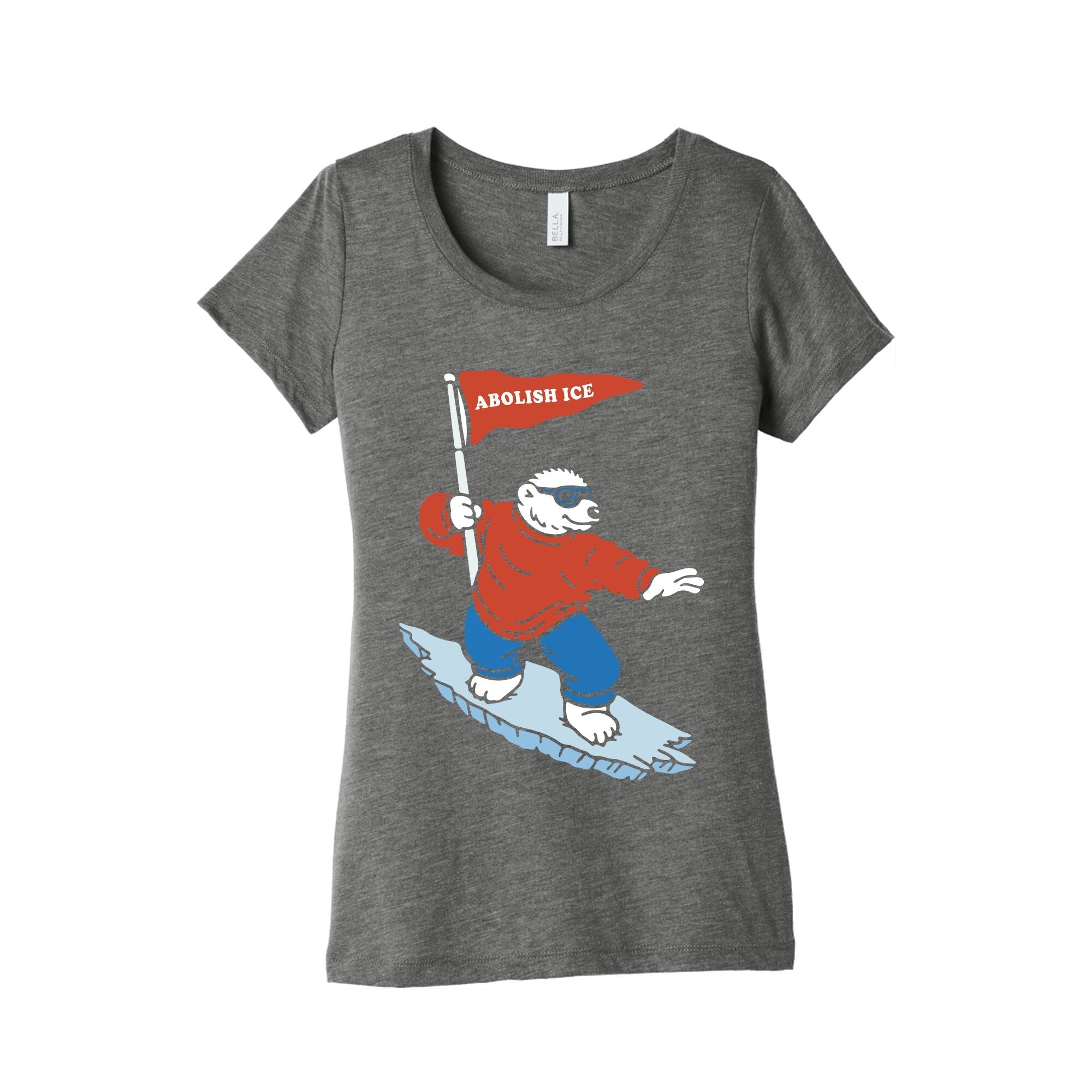 Abolish ICE Bear Womens Triblend Tee
