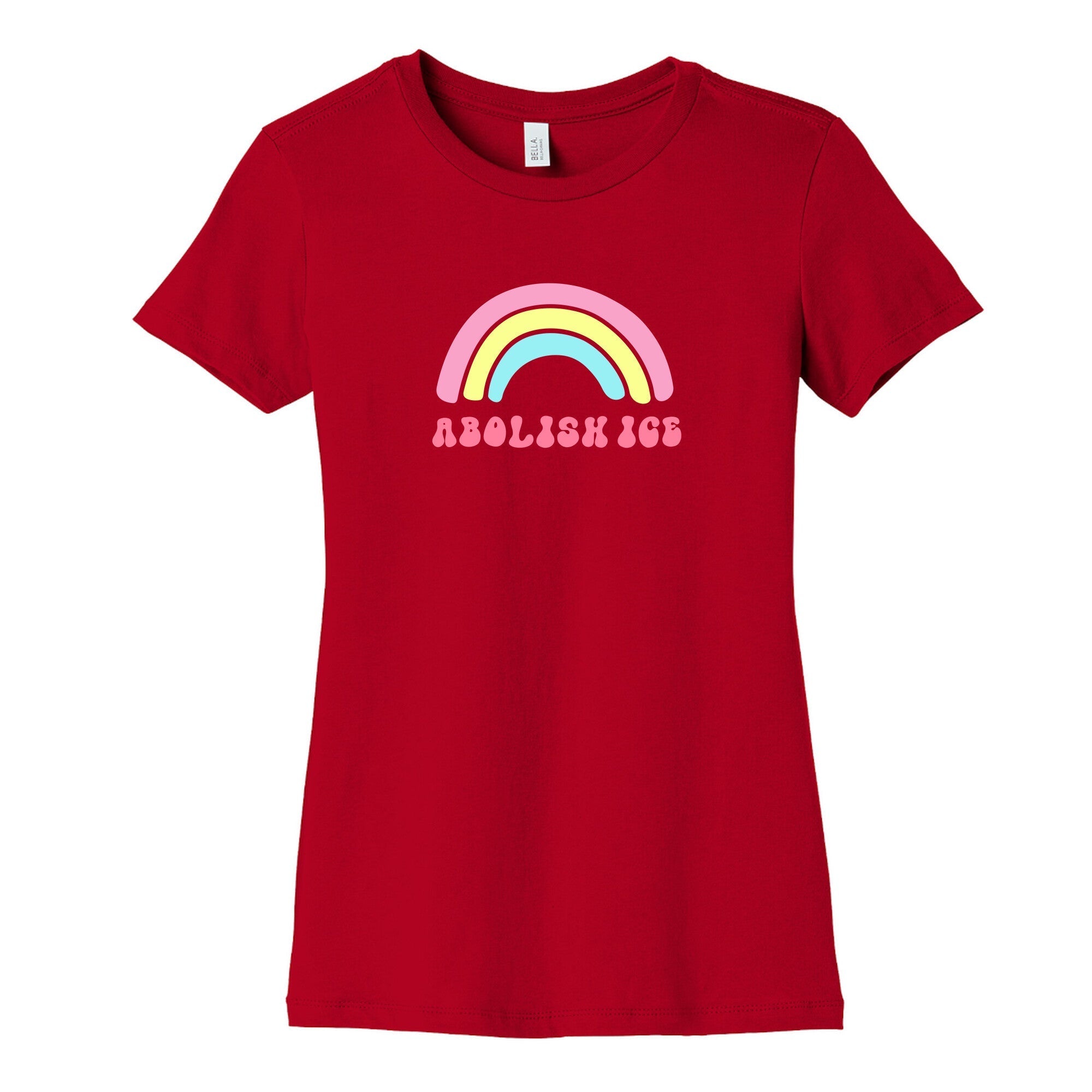 Abolish ICE Rainbow Womens Cotton Tee