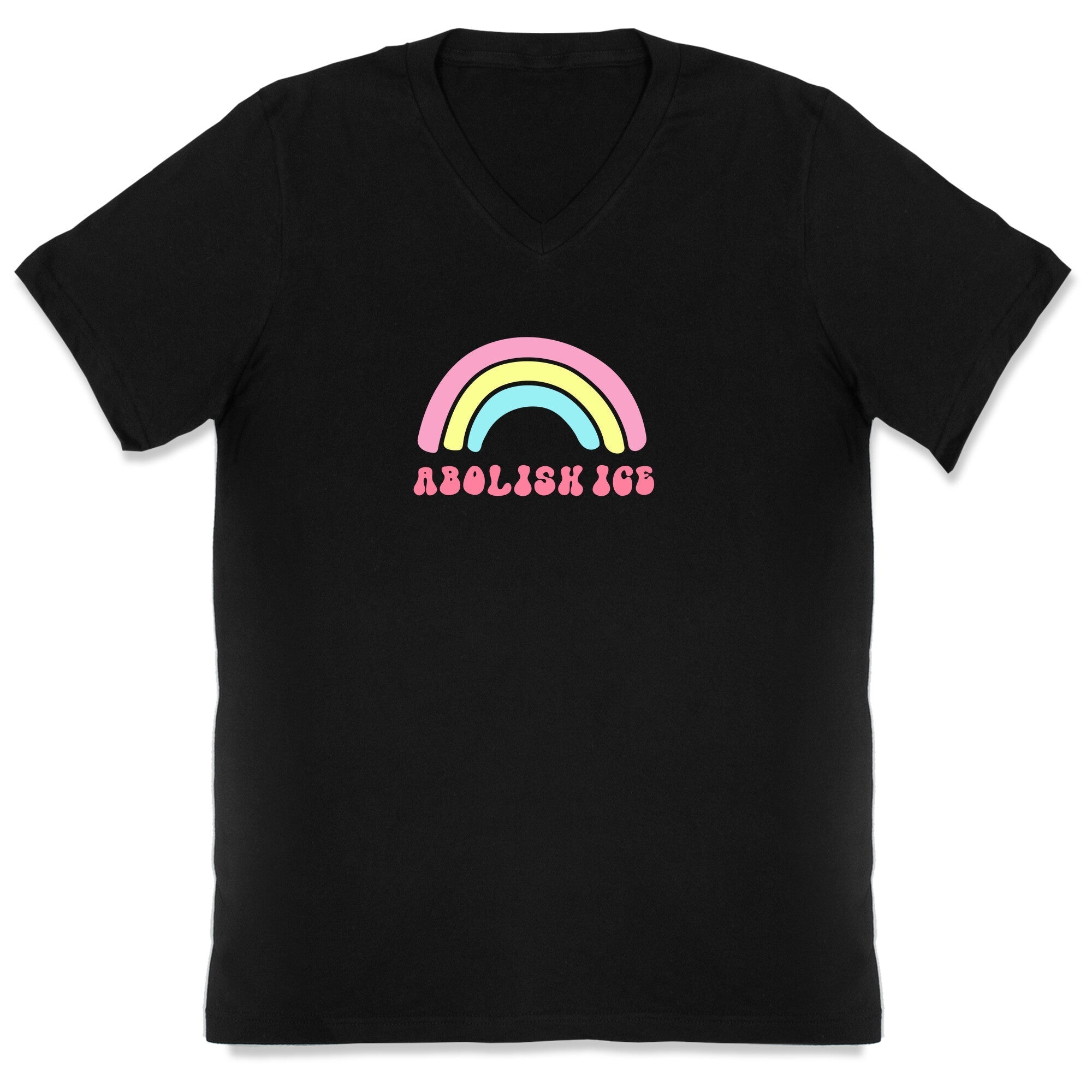 Abolish ICE Rainbow V-Neck