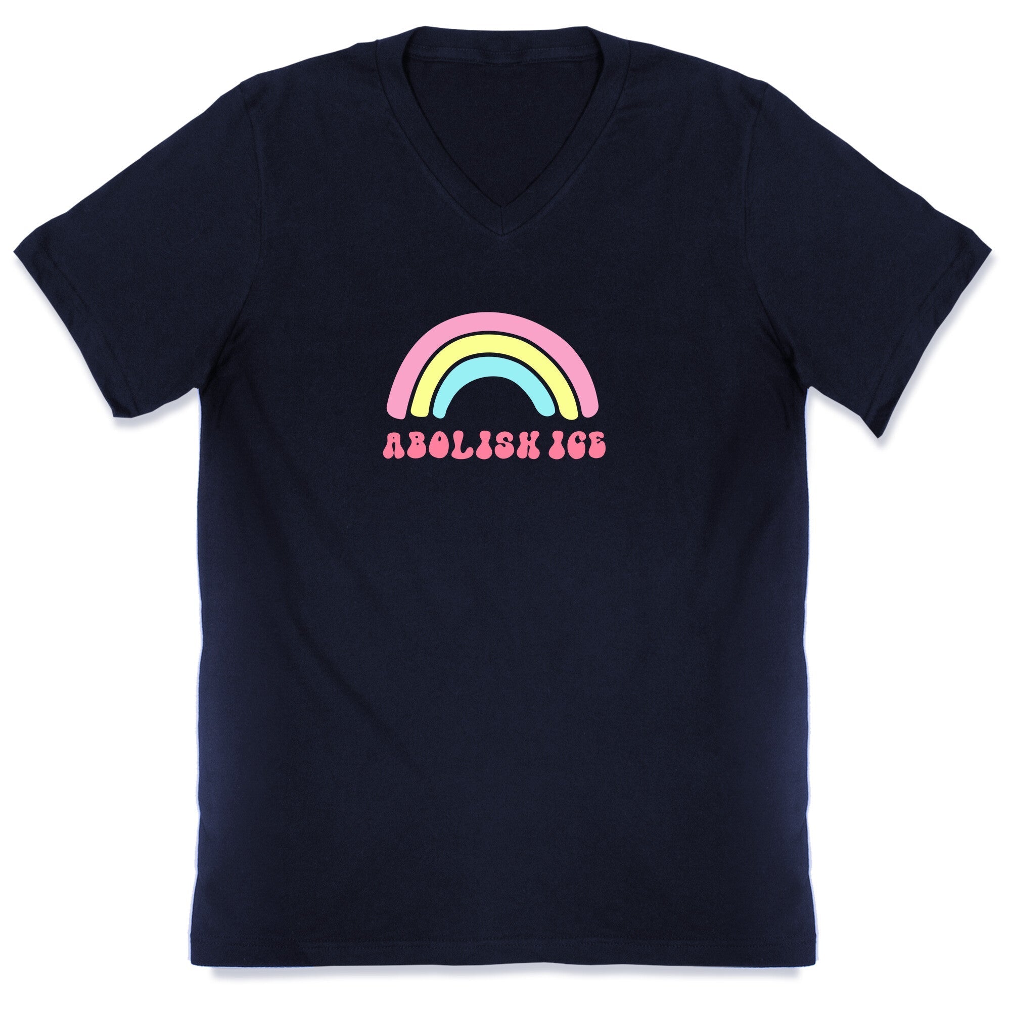 Abolish ICE Rainbow V-Neck