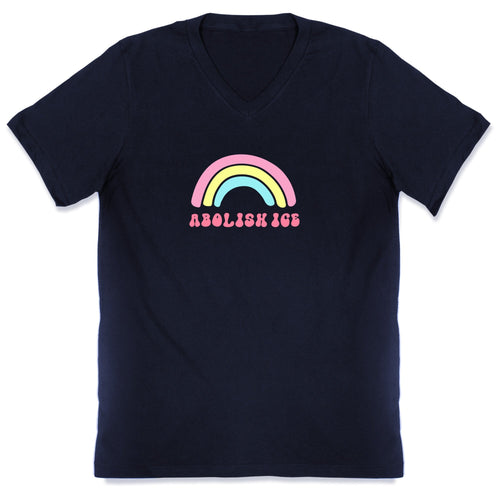 Abolish ICE Rainbow V-Neck
