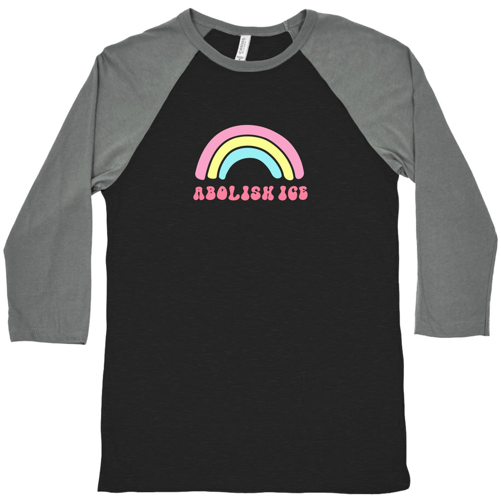 Abolish ICE Rainbow Baseball Tee