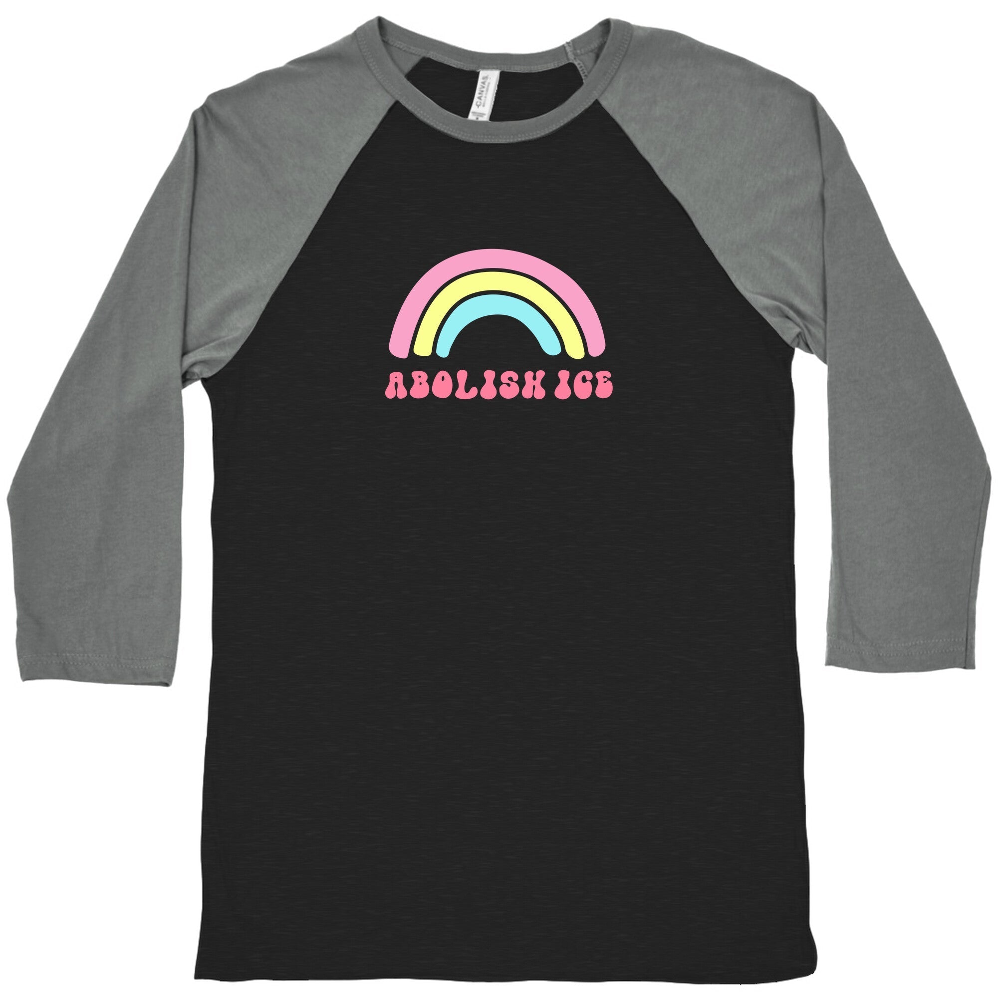 Abolish ICE Rainbow Baseball Tee